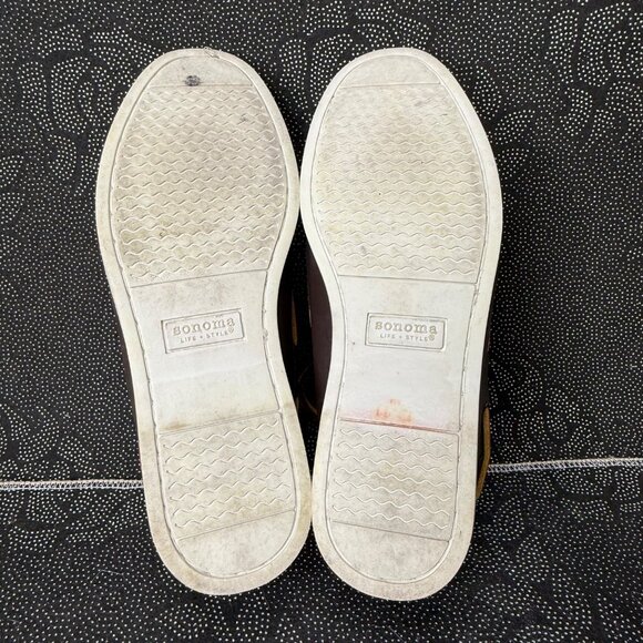 Sonoma Life+Style Mens Brown Leather Boat Shoes Size 10 M Lace-Up Deck Footwear - Picture 7 of 8